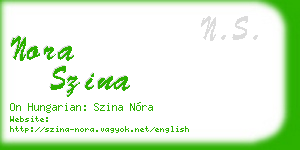 nora szina business card