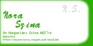 nora szina business card